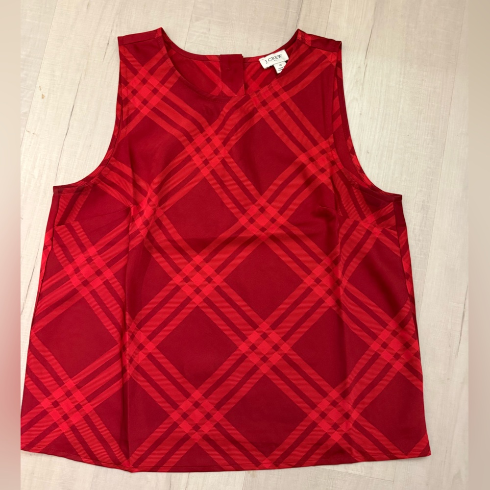 J. Crew Red Plaid Sleeveless Tank